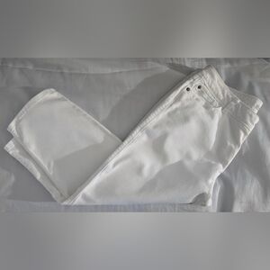 Dana Buchman Crops Sz 12 Bright White High Rise Straight Leg